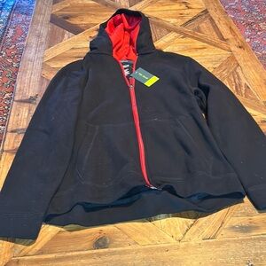 𝅺TEK Gera Black / red Fleece  Hoodie size large